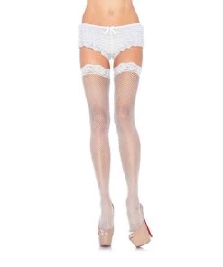 Leg Avenue Net & Lace Thigh Highs Gwen Fishnet Thigh High Stockings