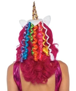 Leg Avenue Unicorn Headband With Rainbow Wig Mane