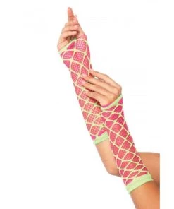 Leg Avenue Dual Net Neon Arm Warmers Gloves & Arm Warmers