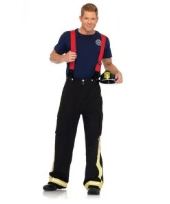 Leg Avenue Black-Red Men's Fireman Costume For Halloween Party