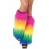 Leg Avenue Legging Footless Tights And More Furry Rainbow Leg Warmers O/S MULTICOLOR