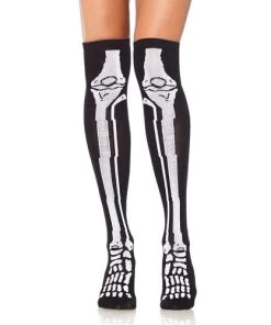 Leg Avenue Halloween And Holiday Hosiery Frankie Skeleton Knee Socks