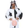 Leg Avenue Moooo Cow Zipper Front Fleece Jumpsuit Animals