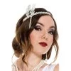Music Legs Faux Rhinestone Silver Plated Flapper Headband 1 Music Legs Faux Rhinestone Silver Plated Flapper Headband