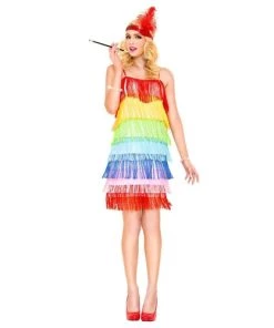 Music Legs Rainbow Fringe Flapper