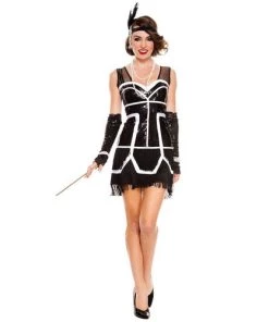 Music Legs Flapper Fever Costume Oldies Time Period
