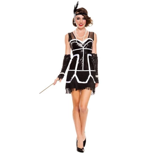 Music Legs Flapper Fever Costume Oldies Time Period 3 Music Legs Flapper Fever Costume Oldies Time Period