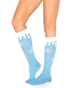 Leg Avenue Halloween And Holiday Hosiery Snowflake Knee High Socks