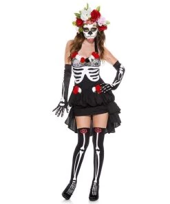 Music Legs Spooky Mrs. Muerte Womens Costume