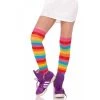 Leg Avenue Lycra Acrylic Rainbow Thigh High O/S Sheer And Opaque Thigh Highs